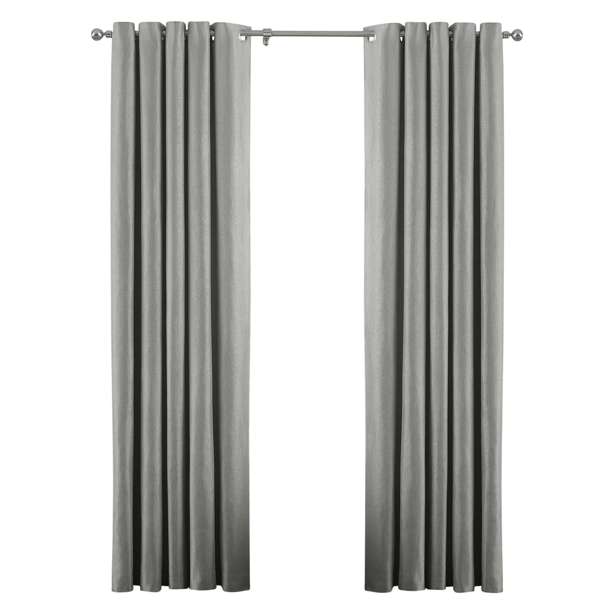 Riva Paoletti Atlantic Ringtop Eyelet Curtains (Pair) - Grey - Woven Twill Fabric - Ready Made - 100% Polyester - 168cm width x 229cm drop (66" x 90" inches) - Designed in the UK, ATLANTI/RT2/GRY