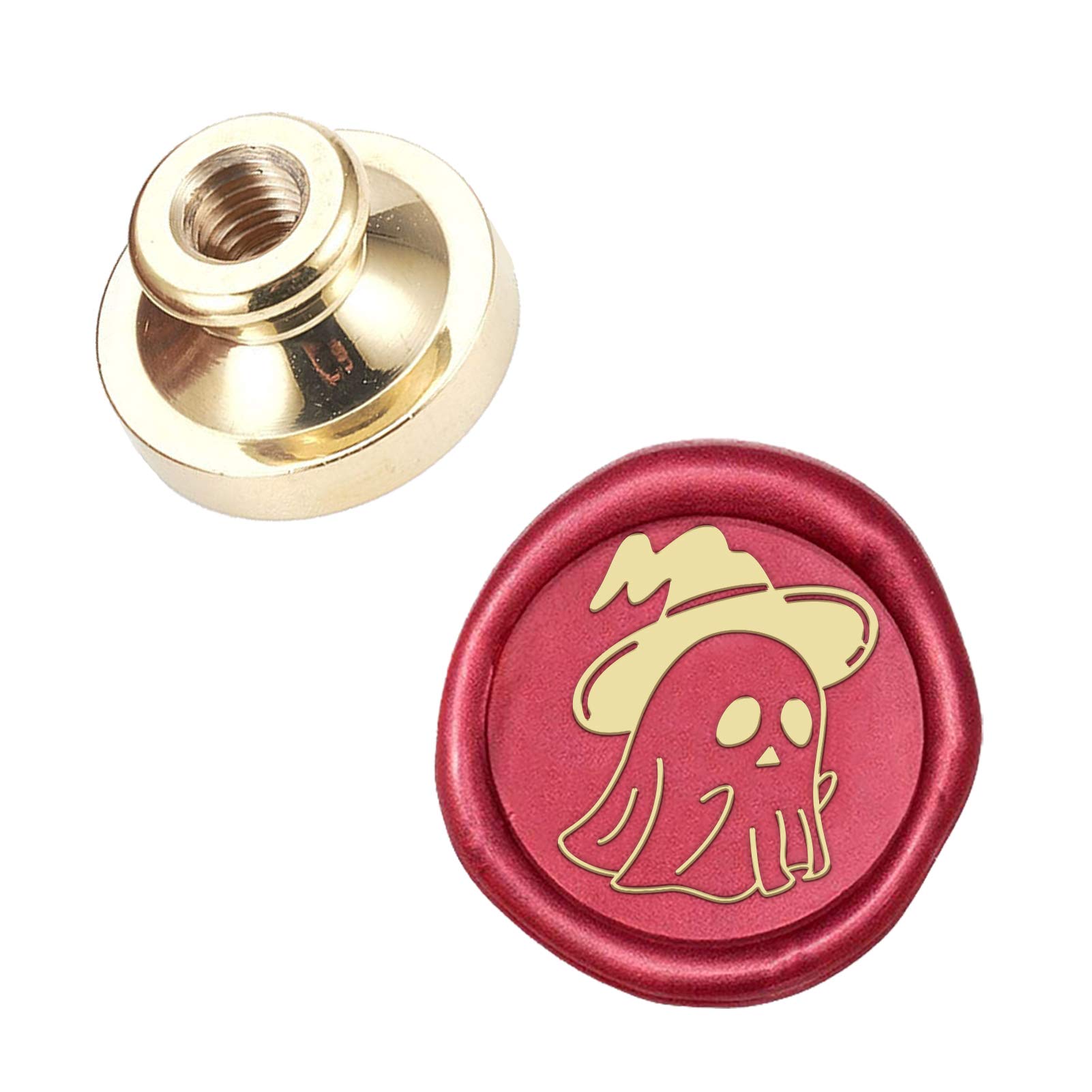 CRASPIRE Halloween Wax Seal Stamp Head Ghost Removable 25mm Sealing Brass Stamp Head for Halloween Party Creative Gift Envelopes Invitations Cards Gifts Warp Decoration