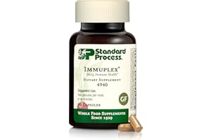 Standard Process Inc. Immuplex - Daily Immune Support Supplement with Folate, Iron, Vitamin C & Vitamin A - Mineral Supplement with Antioxidant Ingredients - 90 Capsules