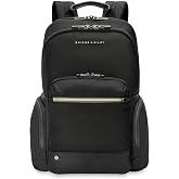 Briggs &amp; Riley Medium Cargo Backpack - Carry On Travel Backpack for Women &amp; Men, Personal Item Bag, Self-Repairing Zippers, Padded Straps, Fits up to 15.6" Laptop - HTA Collection, Black