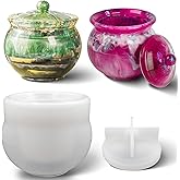 Demorex Jar Resin Molds Extra Large, Jars Silicone Molds with Lid for Epoxy Resin Casting for DIY Jewelry Storage Box, Candy 