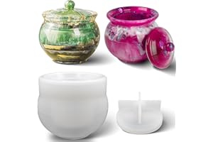 Demorex Jar Resin Molds Extra Large, Jars Silicone Molds with Lid for Epoxy Resin Casting for DIY Jewelry Storage Box, Candy Container,Candle Holder, Home Decoration (Crock Jar)