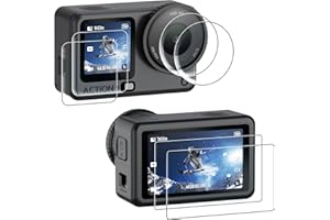AMAZEAR Lens Screen Protector for DJI Osmo Action 6 Accessories (6 Pack), Action6 Pro Tempered Glass Screen Protector OLED Di