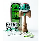 Sweets Kendamas Grain Split 2.0 Prime Kendama, Premium Skill Toy, Extra String Accessory Gift Bundle (Laser Tag)