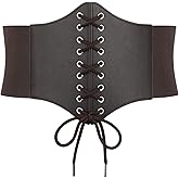 JASGOOD Waist Corset for Women Retro Elastic Lace-up Wide Waist Cinch Belt Pirate Waspie for Halloween Costume