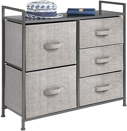 Amazon Com Mdesign Tall Dresser Storage Tower Sturdy Steel