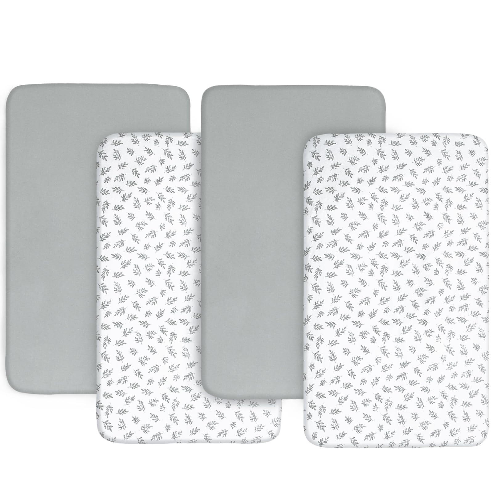 Photo 1 of Baby Bassinet Sheets 4 Pack Compatible with Koolerthings/Koolababy, Jimglo 3 in 1, YADAQE, HARPPA, and BabyBond Baby Bassinet, Ultra Soft & Skin-Friendly, Washer & Dryer, Grey