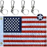HSTENXY American Flag for Boat Flags marine 12x18 (4 Heavy Duty Clips) with Embroidered Stars American Boat Flag and Brass Grommets US Boats Cabin Flag for Various Boats, Yacht