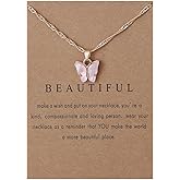 CWFPBA Dainty Colorful Acrylic Butterfly Pendant Necklace Adjustable Lightweight Clavicle Chain Card Necklace Cute Animal Bohemian Friendship Good Luck Sweet Jewelry for Women