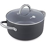 GreenPan Lima 5 Quart Hard Anodized Non-Stick Ceramic Covered Casserole - - Gray
