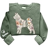 HHLYN14 Personalized Floral Dogs Sweatshirt for Women, Custom Pet Name on Sleeve, Dog Lover Crewneck, Dog Mom Gift