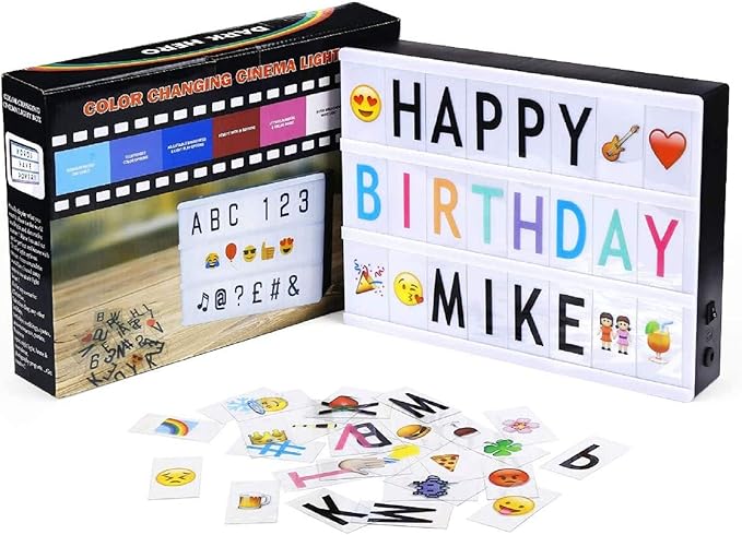 Powerextra Caja de Luz LED con Letras A4 - Caja de Luz Cinematográfica con 95 Letras 85