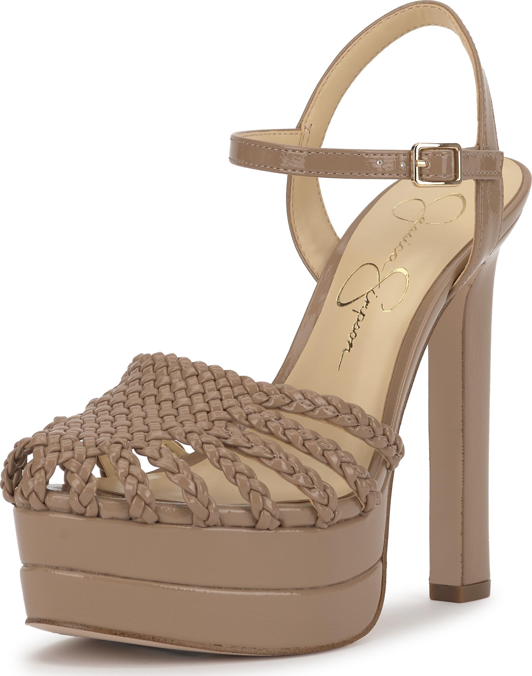Jessica Simpson Inaia Braided Double Platform Sandal, Chai Latte, 6