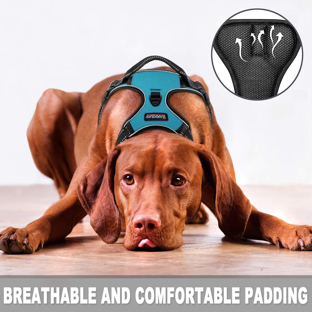 BARKBAY No Pull Dog Harness Front Clip Heavy Duty Reflective Easy Control Handle for Large Dog Walking(Blue,L) - Image 3