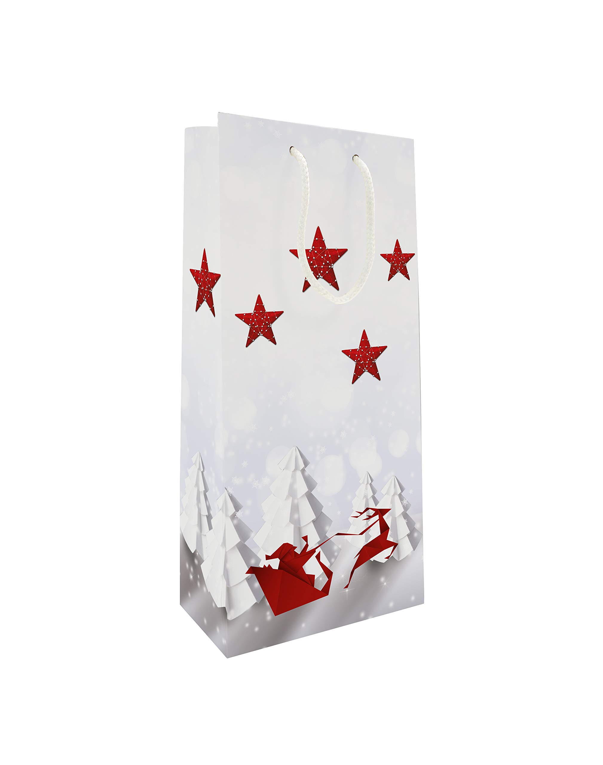 10 x Luxury Rope Handle Paper Carrier Bags 2 Bottle Wine Carrier TRAINAU Decor