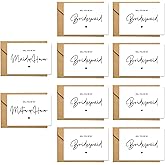 PartyGifts&beyond 10 Pcs Bridesmaid & Maid of Honor Proposal Cards, Including 1 Matron of Honor Card with 10 Envelopes (White)