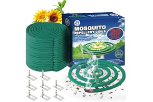 SUPREME PRO Mosquito Repellent Coils - Outdoor Use Reaches Up to 10 feet - Each Coil Burns for 5-7 Hours (20 coils & 8 Coil Stands)