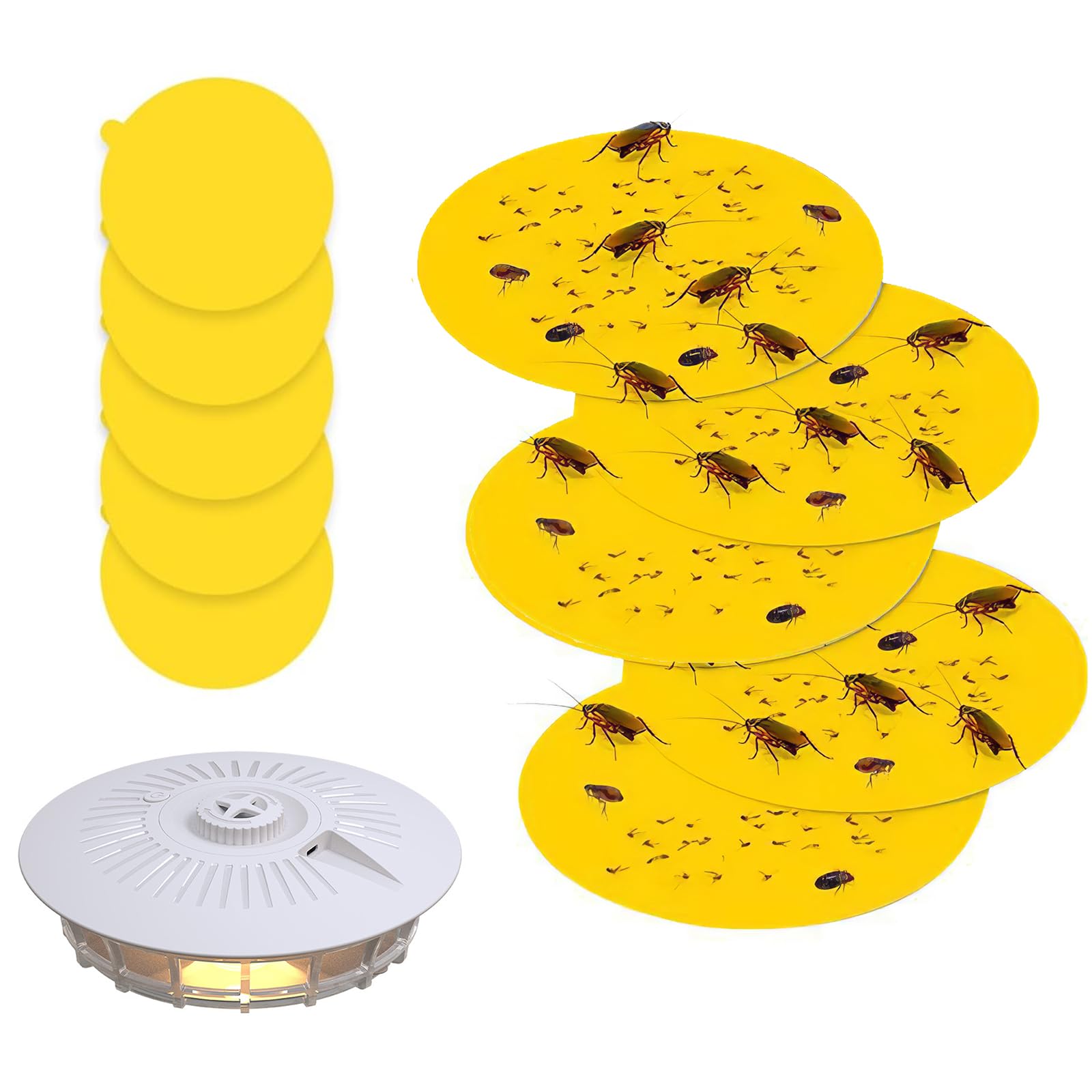 12Pcs Flea Trap Sticky Discs Replacements Pads, 12cm Diameter Circular Flea Trap Sticky Discs Bed Bug Flea Trap Sticky Sticker for Pet House Carpet Living Room Bedroom Hallway Garden Home