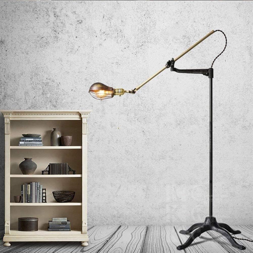 LIMEI-ZEN Lámpara de pie Larga del Piso se Ilumina Brazo de Hierro