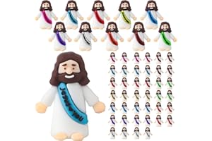 Little Jesus Figures, Mini Jesus Figurines in Bulk, Multicolor Tiny Miniature Jesus Figures for Hide and Seek, Religious Part