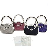 ROFLYER Handbag Shape Design Metal Foldable Purse Bag Hook Table Hanger,Set of 4