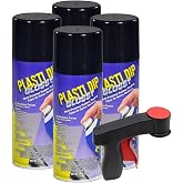 Plasti Dip Glossy Black Rim Kit, 11 oz Aerosol, Pack of 4 cans with bonus Cangun Tool - Combines both Color Coat and Gloss Finish
