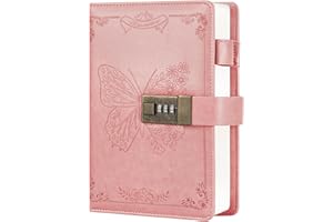 Diary with Lock, Journal for Women Girls, Vintage Lock Journal Refillable Personal Locking Notebook Secret Journal with Combi