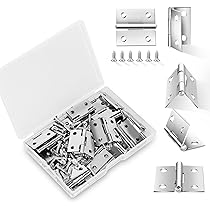 Youmeizer 10 Pieces Antique Vintage Lock Latch Hook Hasp Horn Lock With 40 Screws Jewelry Box Hardware Thickened Horn Lock Clasp Arm Latch Size 27 X 25 X 8mm(Silver/Right Latch Hook Hasp