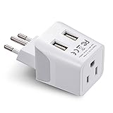 Ceptics Brazil Travel Adapter Plug With Dual USB