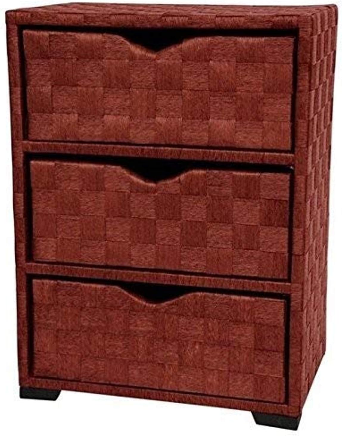 Oriental Furniture Natural Fiber Chest of Drawers - Three Drawer - Mahogany