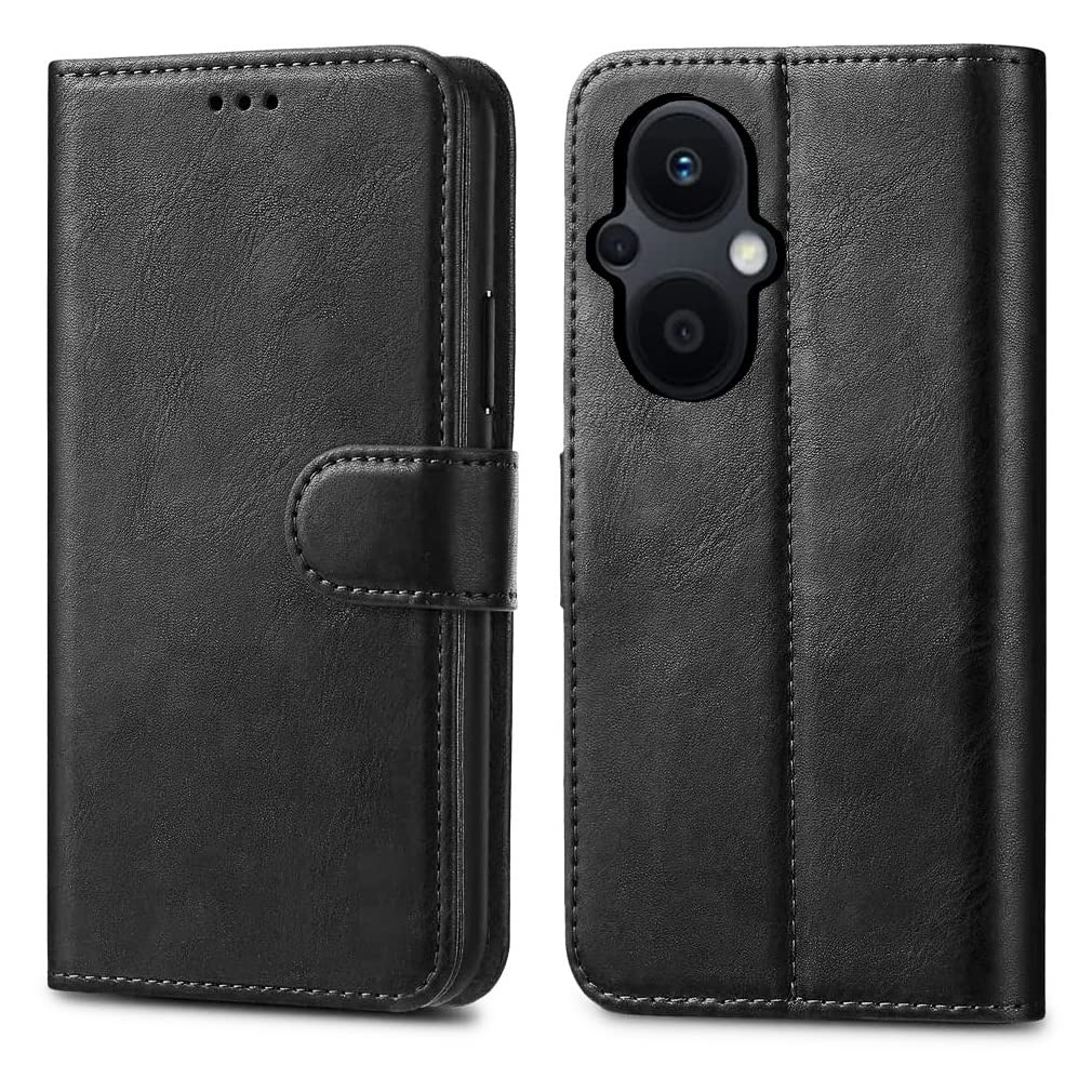 GAPlus PU Leather Flip Cover Wallet Case For OPPO Reno 8 Lite 5G Card Holder Magnetic Kickstand Black