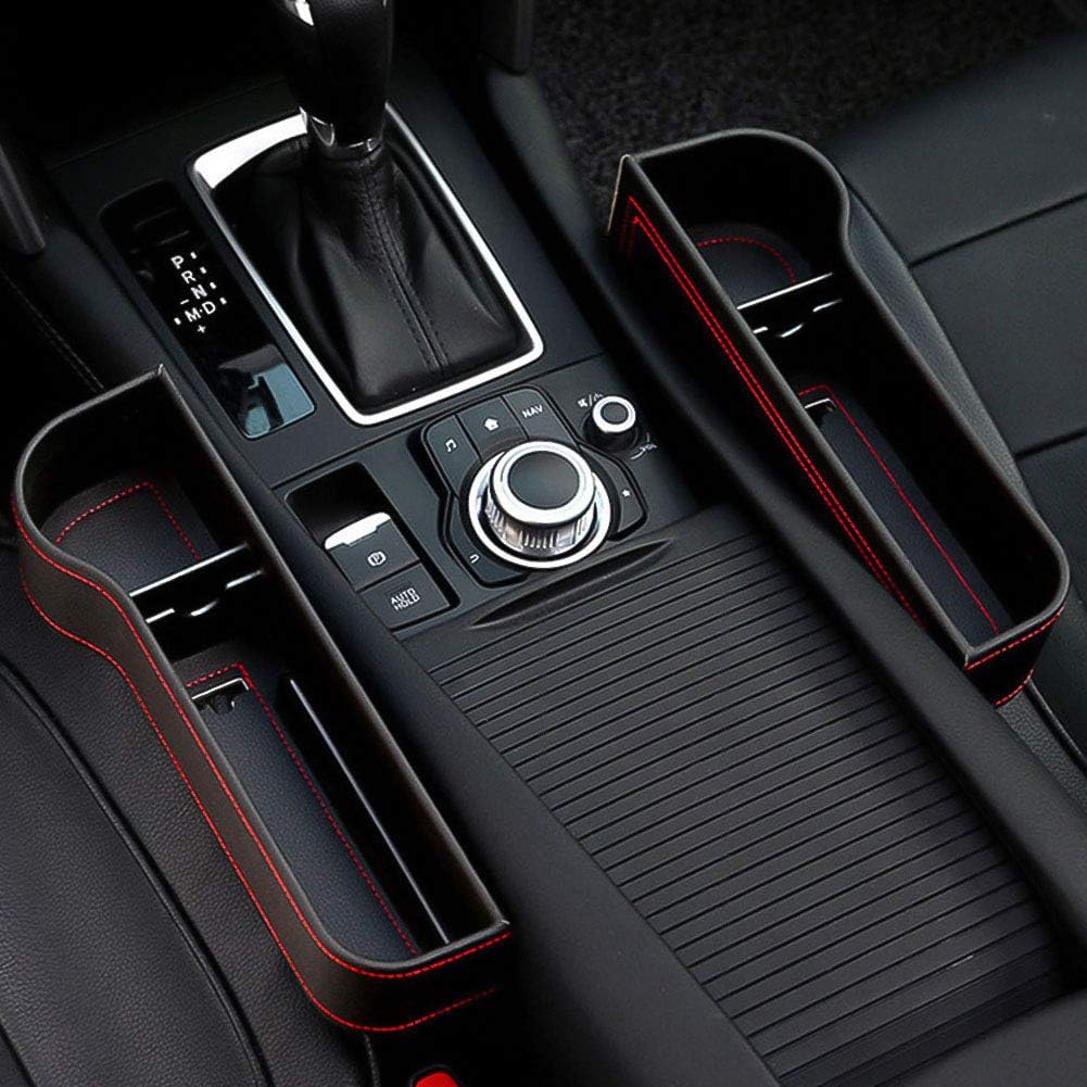 Car Seat Gap Filler Organizer - 2 Pack Multifunctional Car Front Seat Storage Box with Cup Holder and 2 Hooks, Car Accessories: Car Electronics