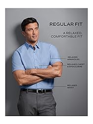 Van Heusen Men's Short Sleeve Dress Shirt Regular