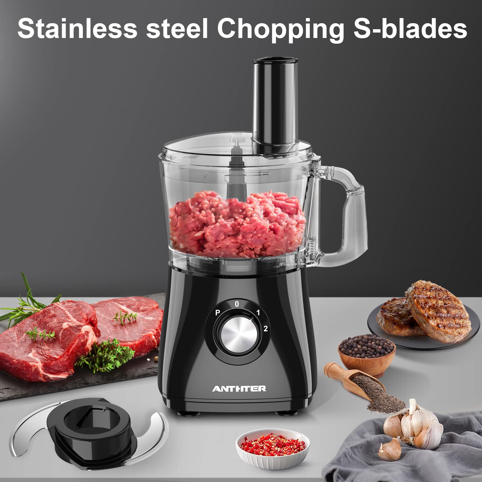 Food Processor, Anthter 600W Professional Food Processors & Vegetable