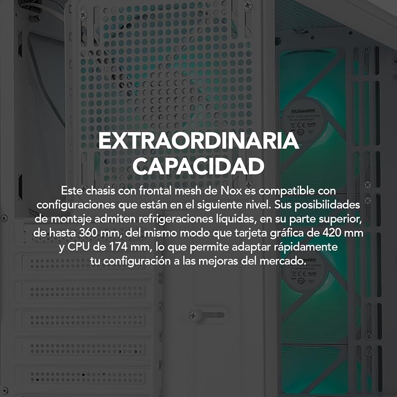 Hummer Aero – ATX Mid-Tower |M-ATX | O ITX inclui 4 ventoinhas ARGB PWM de 140mm, malha frontal, lado de vidro temperado, USB-C e USB 3.0, suporte a GPU de 420mm, filtro magnético, branco