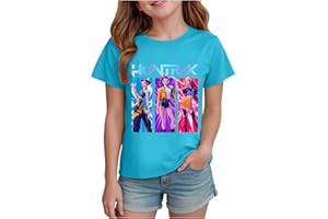 T-Shirts for Girls Short Sleeve Crewneck T Shirts De_mon Hu_nters Cute Cartoon Graphic T Shirts Christmas Gifts