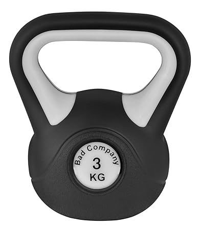 Bad Company Kettlebell als Set oder einzeln I 2 Kg – 20 Kg I Kunststoff Kugelhantel und Ablage-Rack I Schwunghantel Workout -