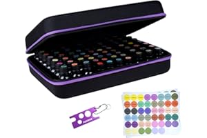 PUDEKO Essential Oil Storage Carrying Case for Holds 5/10/15ml 88 Bottles with Free Writable Labels Opener, Young Living Oils Premium Aromatherapy Travel Organizer Cosmestic Bag