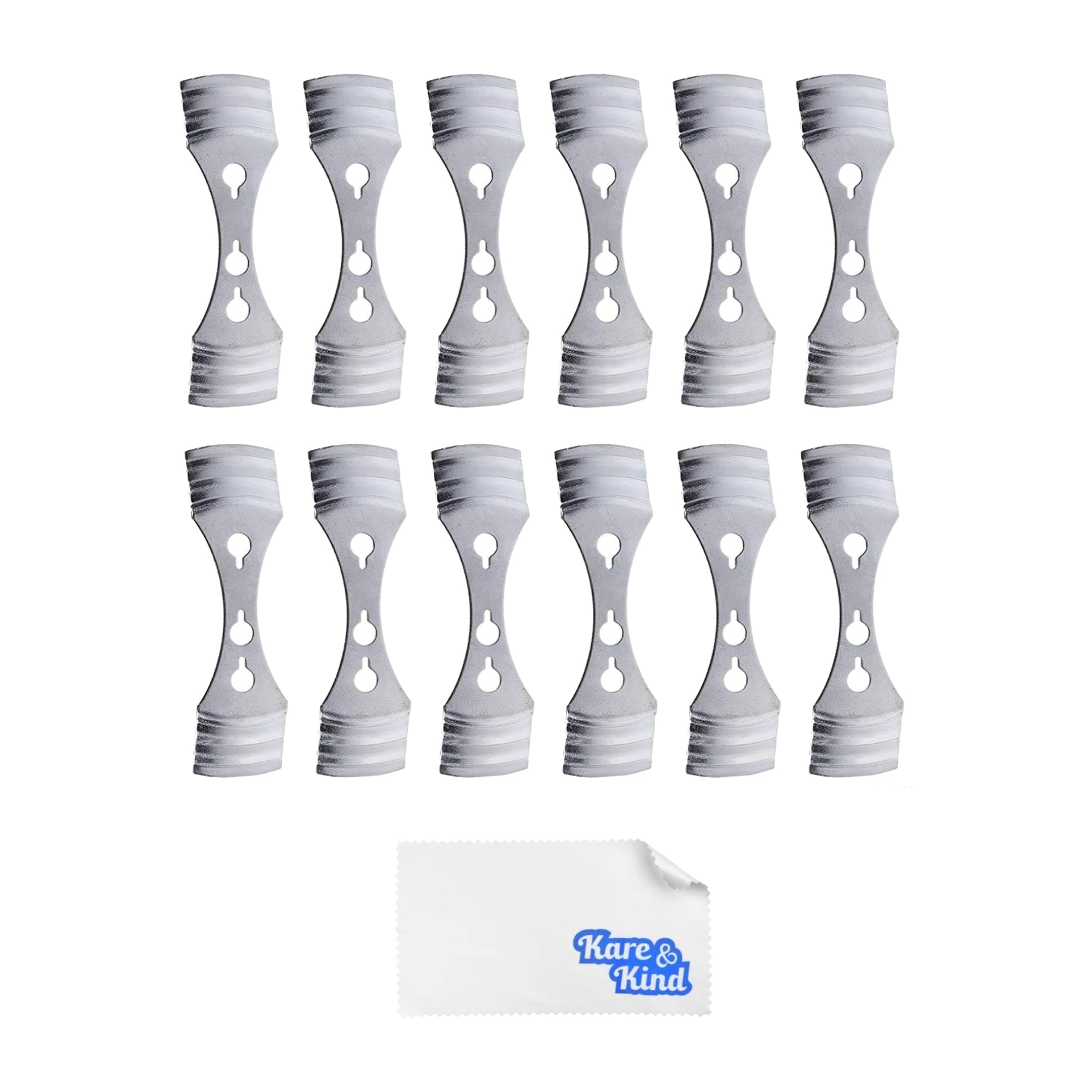 Kare & Kind Metal Candle Wick Holders Centering Device - 12 Pack - Wick Stabilizer for Candle Making - Durable Metal - 3.7 inches in Length (Silver)