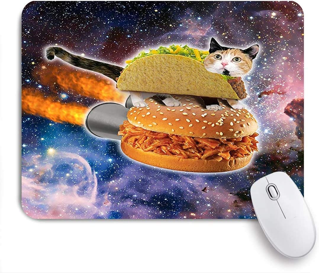 Amazon マウスパッド かわいいハンバーガーロケットユニバーススタースプーフィングイラスト ゲーミング オフィス おしゃれ がい りめゴム ゲーミングなど ノートブックコンピュータマウスマット Runjiah パソコン 周辺機器 通販