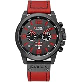 Gosasa Classic Mens Sport Chronograph Quartz Watch Business Dress Watch | Brown Leather Strap,Military Male Wrist Watch,Date Display,30M Water Resistant,Sandwich Dial