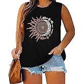 Plus Size Tops for Women Sleeveless Summer Tank Top Loose Fit Casual Tunics Shirts