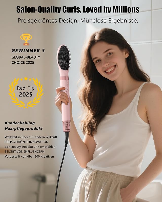 Secador de ar quente,[5 em 1] Conjunto de styler de ar destacável multifunção com secador de iões negativos, modelador e escova térmica para cabelo seco, liso e encaracolado — foto 3 de 8