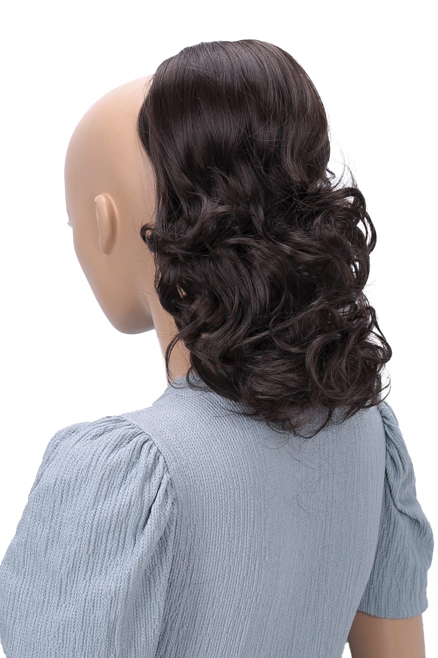 CAISHA 12" Hair Piece Braid Ponytail Extension Voluminous Wavy Chocolate Brown PH202