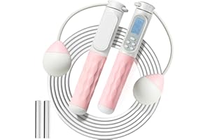 STRPRETTY BASIC Jump Rope with Counter, Cordless Weighted Jump Rope Adjustable Skipping Rope with Calorie Counter for Fitness Exercise Training Indoor Outdoor