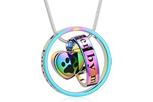 memorial jewelry Forever in My Heart,No Longer by My Side Cremation Pet Urn Necklace Screw Opens and Lock Ashes Pendant Jewel