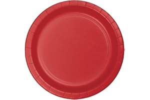 Creative Converting 753548B Value Pack Paper Dessert Plates, 7", Classic Red, 75ct