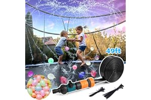 OYE HOYE Trampoline Sprinkler Water Toy, Outdoor Water Game Sprinkler for Trampoline, Fun Summer Backyard Water Spray Kit for Boys and Girls 8-12 Years (49ft)