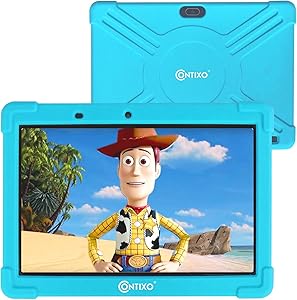 Contixo K101A 10 inch IPS Display Kids Tablet with 2GB RAM 16GB ROM Android 10 Parental Control for Children Infant Toddlers at Home School, Educational Tablet for Kids, WiFi, Child-Proof Case (Blue)