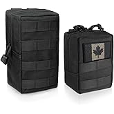 WYNEX 2 Pack Molle Pouches, Tactical EDC Utility Pouch Compact Water-Resistant, Organize Small Gear Gadget for Military Backp